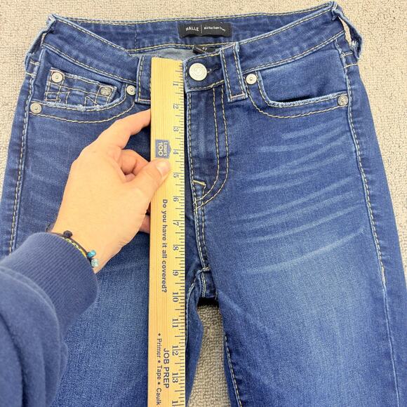 True Religion Halle Jeans Womens Sz. 27 Blue Denim Stretch Mid-Rise Super Skinny - Picture 7 of 10